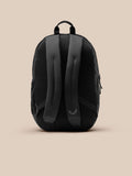 Back view of Core Backpack in midnight navy with padded shoulder straps and a breathable mesh back panel.