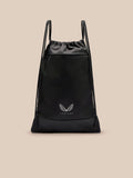 Zwarte Active Training Gymtas met trekkoord open zak en Castore-logo voorop.