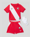 FC Utrecht Thuistenue Baby 2026/27 home kit red shirt with white diagonal sash, crest, paired with red shorts and white socks