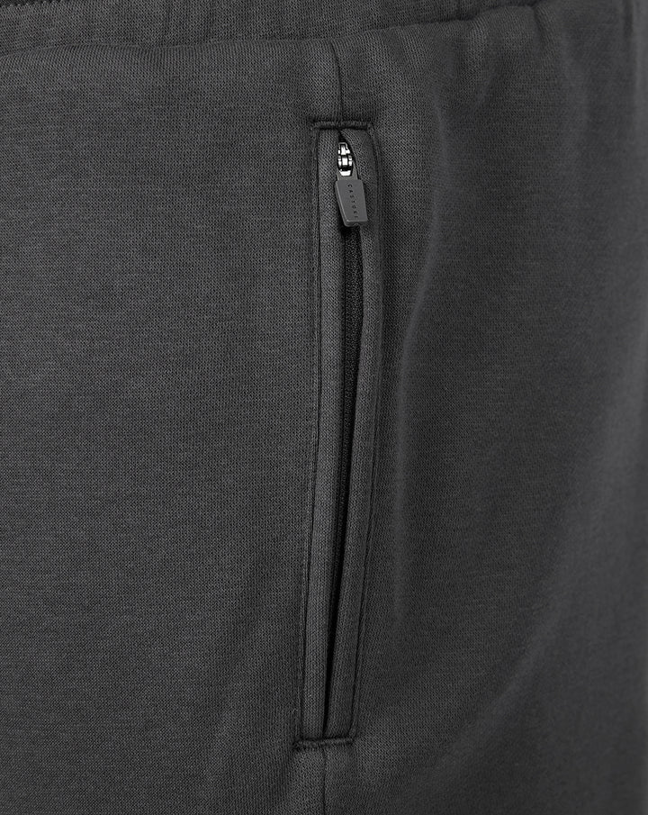 Close up of a vertical zip pocket on the FC Utrecht Travel fleece shorts.