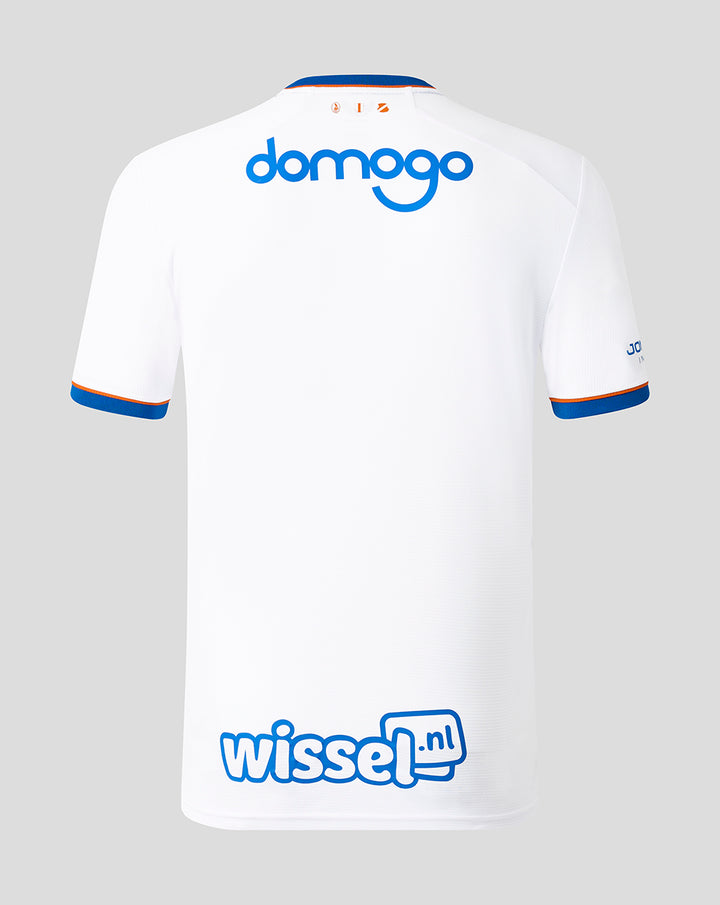 Back view of FC Utrecht third kit white jersey with domogo logo at the neck and wissel.nl on the lower back