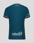 Back view of FC Utrecht 26/27 womens away shirt in teal with Wisser.nl on the lower back and white sleeve trim