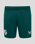 Dark sea FC Utrecht women's performance shorts featuring the club crest on the left and Castore logo on the right