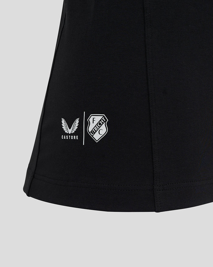Black women's FC Utrecht Travel Polo with Castore wings and left chest crest.