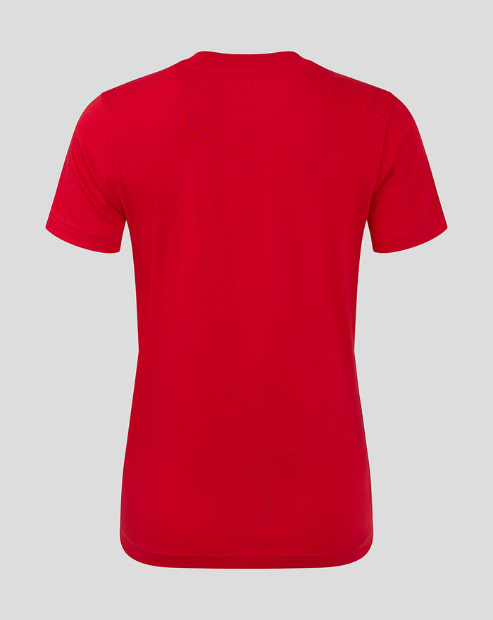 Back view of red FC Utrecht classic cotton T shirt for women