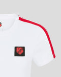 Close up of left chest featuring FC Utrecht crest patch on white women's T-shirt.