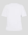Back view of a plain white T shirt without visible graphics