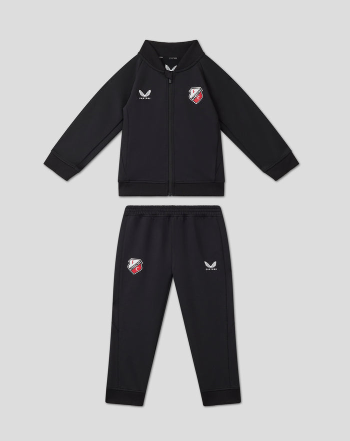 Black FC Utrecht kids training tracksuit with crest on jacket and Castore logo on pants