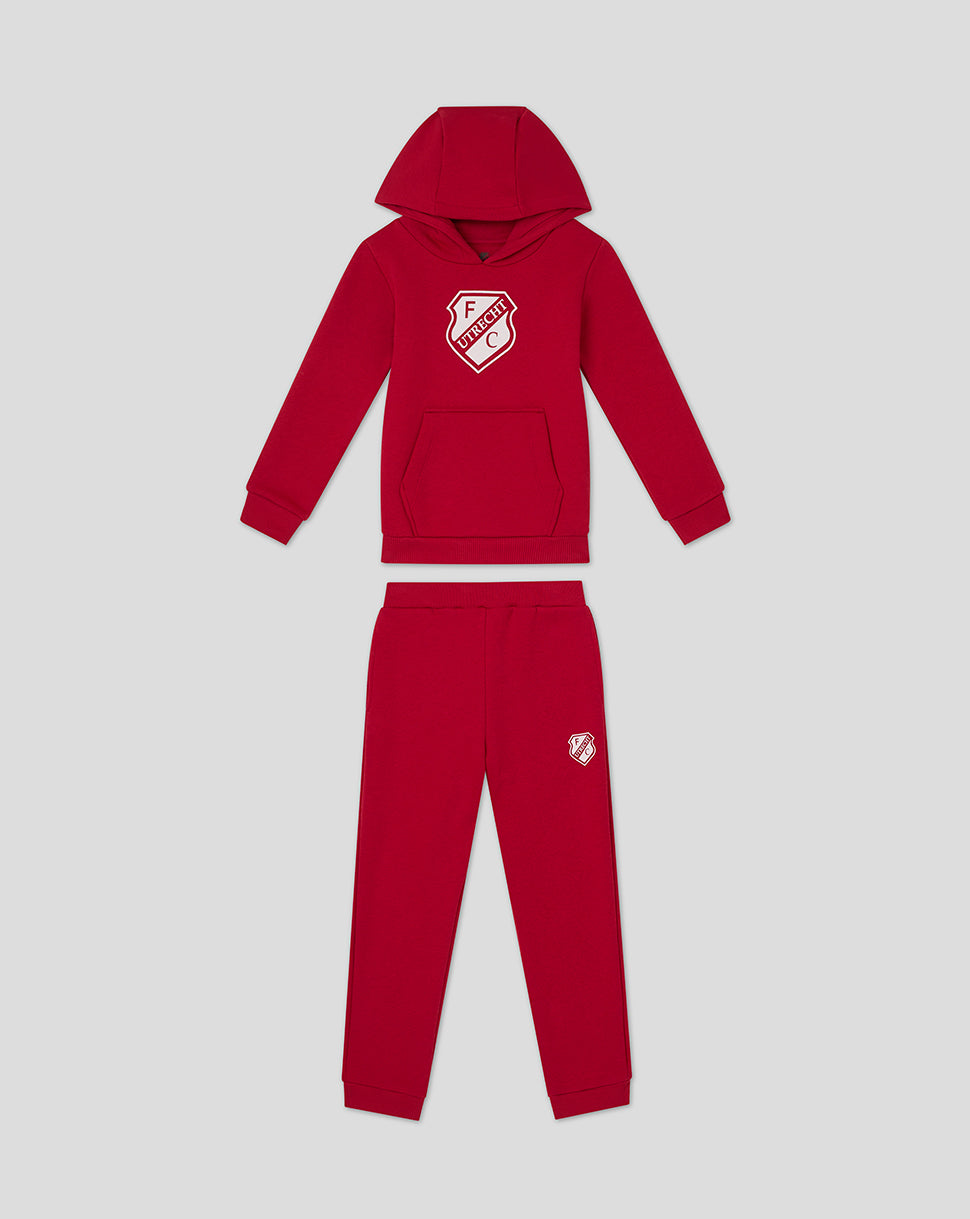 FC UTRECHT CORE HOODY EN JOGGINGBROEK - KINDEREN - ROOD