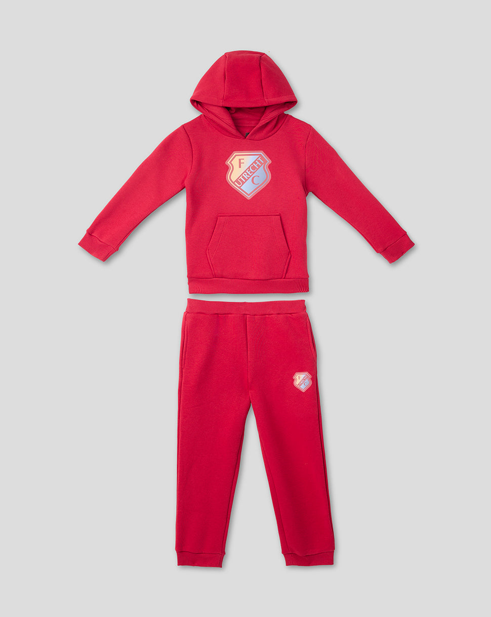 FC UTRECHT LIFESTYLE HOODY EN JOGGINGBROEK - KINDEREN - ROOD