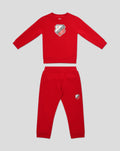 Red FC Utrecht core sweater and joggers set for kids with shield crest on the chest