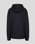 Back view of a black FC Utrecht Lifestyle junior hoodie with the hood up