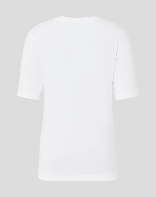 Back view of a plain white junior FC Utrecht Tafelvoetbal T shirt