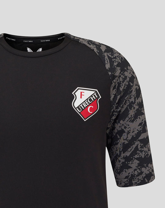Black FC Utrecht training shirt with grey camo sleeves and club crest on the chest