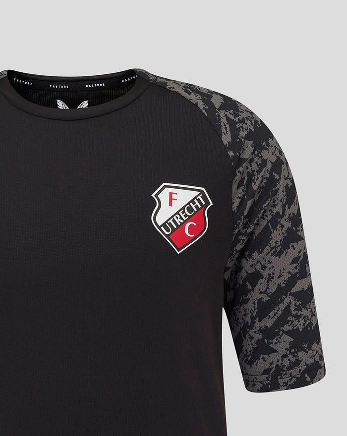 Black FC Utrecht training shirt with grey camo sleeves and club crest on the chest