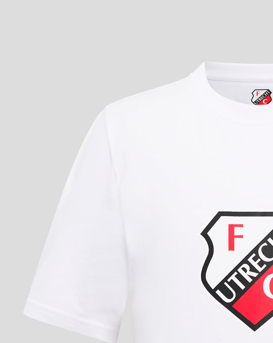 White FC Utrecht core logo junior T-shirt with crest at neckline