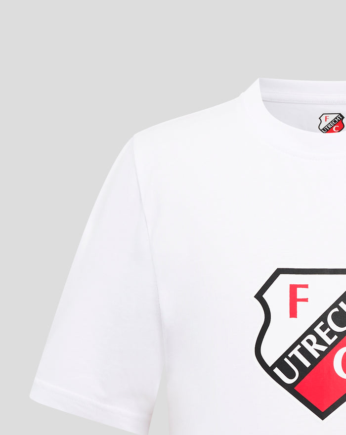 White FC Utrecht core logo junior T-shirt with crest at neckline