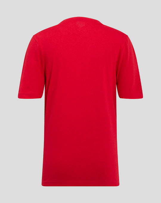 Back view of red FC Utrecht core logo junior T-shirt.