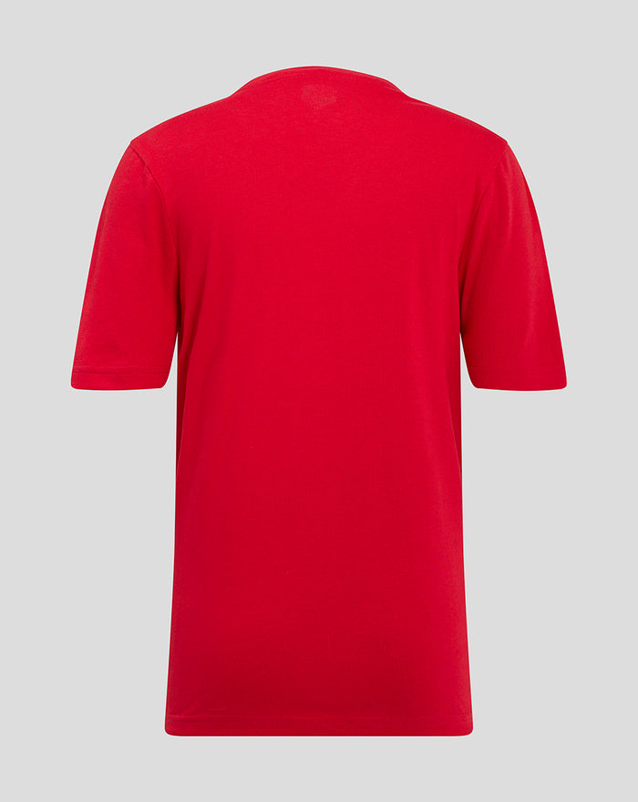 Back view of red FC Utrecht core logo junior T-shirt.
