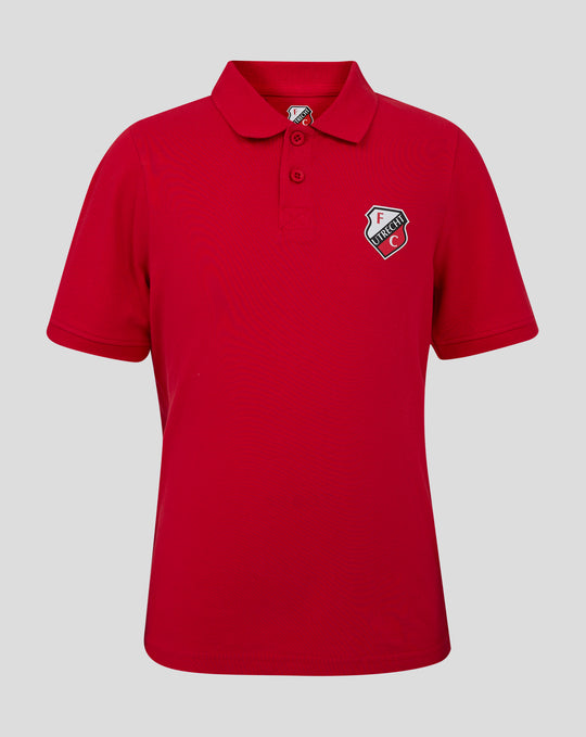 Red FC Utrecht Core Polo junior with crest on left chest and button placket