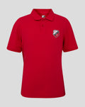 Red FC Utrecht Core Polo junior with crest on left chest and button placket
