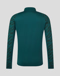 Back view of FC Utrecht training midlayer top for men in green with camo patterned sleeves