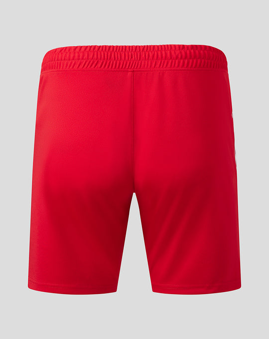Rear view of FC Utrecht men's home shorts in red with elastic waistband