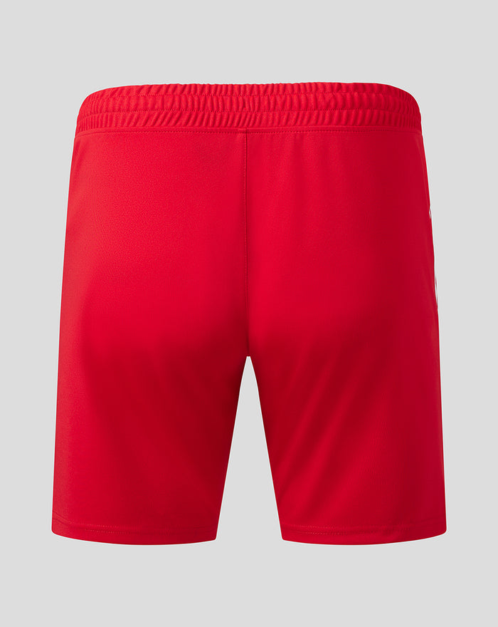 Rear view of FC Utrecht men's home shorts in red with elastic waistband