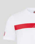 White FC Utrecht Classic Cotton T Shirt for men with a bold red chest graphic and crest near the shoulder.