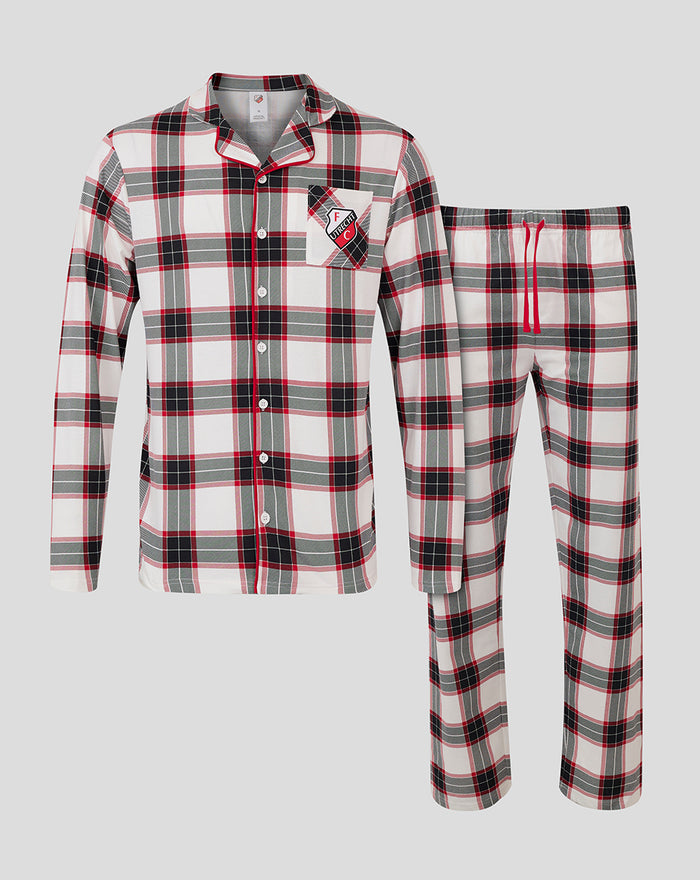FC Utrecht plaid pajama shirt with matching long pajama pants for men