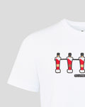 Close up of white FC Utrecht T shirt showing the chest graphic and neckline