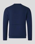 Back view of a navy FC Utrecht Travel Sweater showing a plain back and crewneck collar.