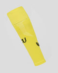 Bright yellow FC Utrecht home goalkeeper footless sock displayed diagonally