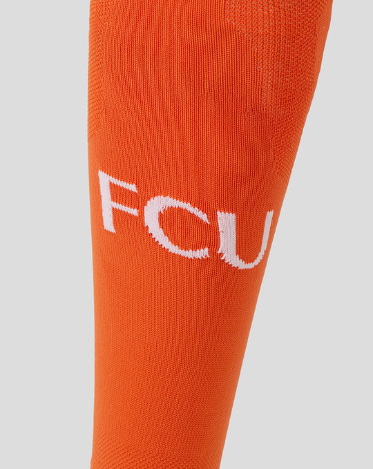 Bright orange adult goalkeeper sock with white FC Utrecht lettering