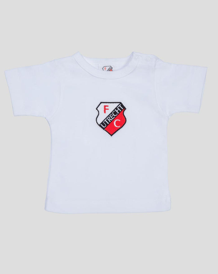 White FC Utrecht baby T shirt with crest logo on the chest