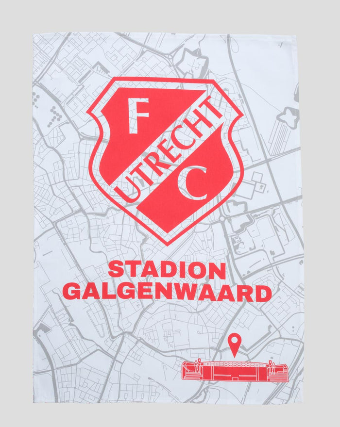 FC Utrecht two piece tea towel set with map background and red club crest