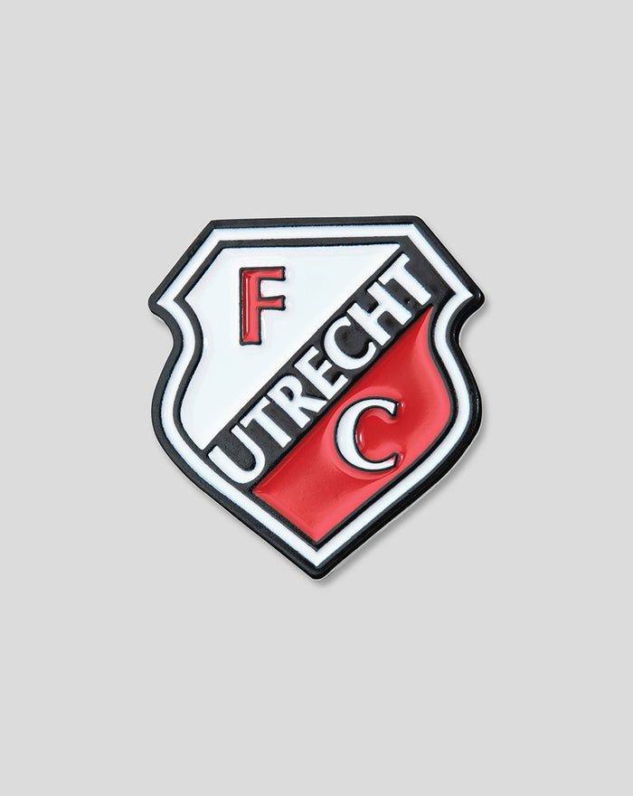 FC Utrecht club emblem patch in a shield shape with red white design