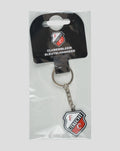 FC Utrecht shield logo keychain with metal ring on clear packaging