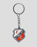 FC Utrecht logo keychain with shield pendant and metal ring