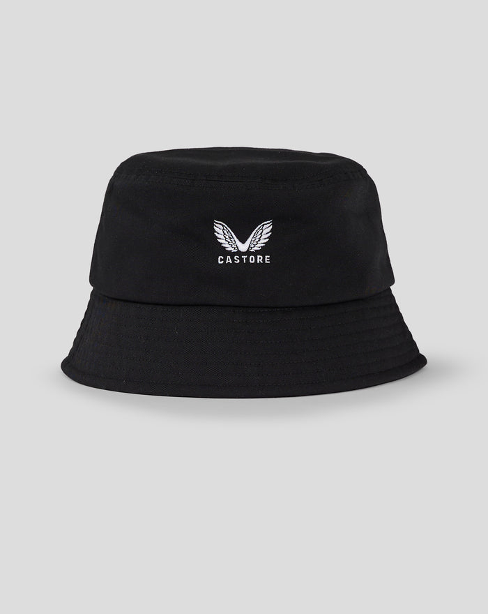 Black bucket hat featuring FC Utrecht crest with Castore logo on the front