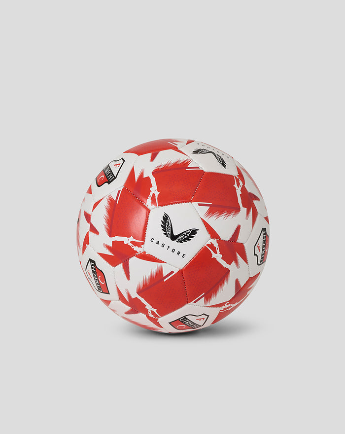 FC Utrecht classic football size 5 with red white geometric panels and Castore logo