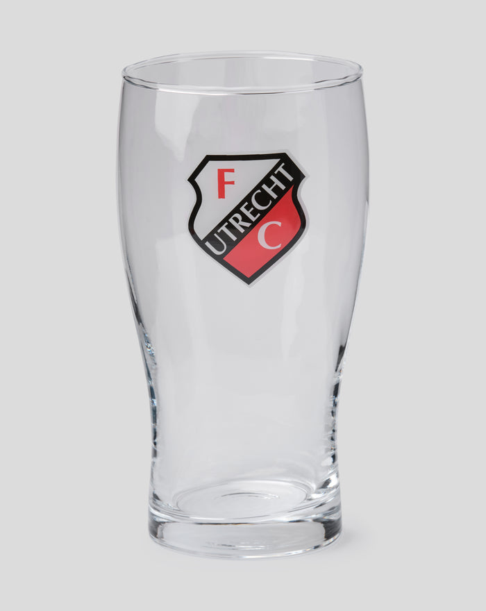 Clear FC Utrecht Pint glass featuring the club crest centered on the front.