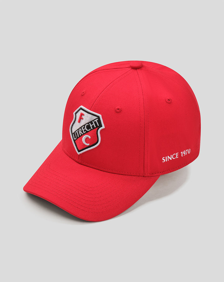 Red FC Utrecht cap with white shield crest on the front.