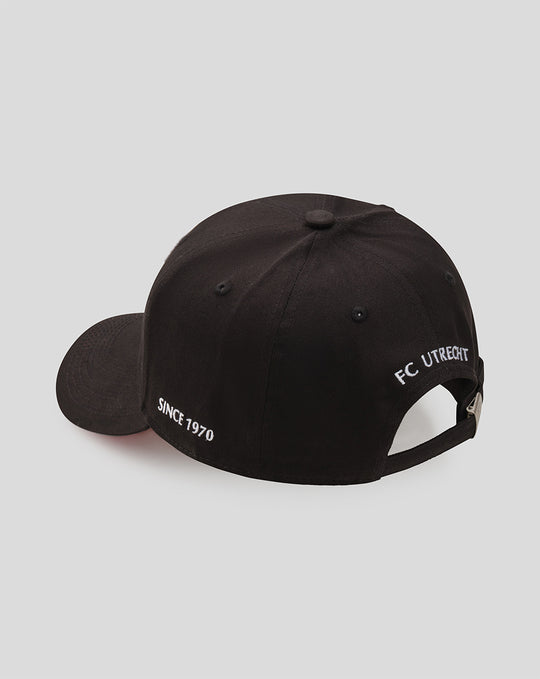 Back view of black FC Utrecht cap with Since 1970 embroidered on the back.