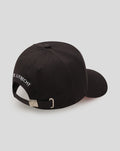 Back view of black FC Utrecht cap with adjustable strap and metal buckle.